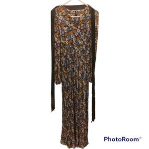 Vintage 70s floral hippie handmade dress extra small